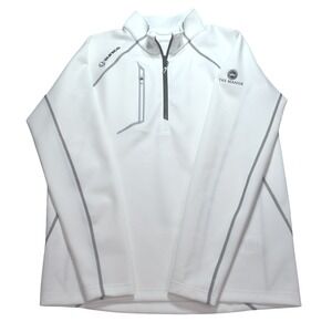 Sunice Mens White 1/4 Zip Golf Pullover The Manor Golf Club S77018 Size M